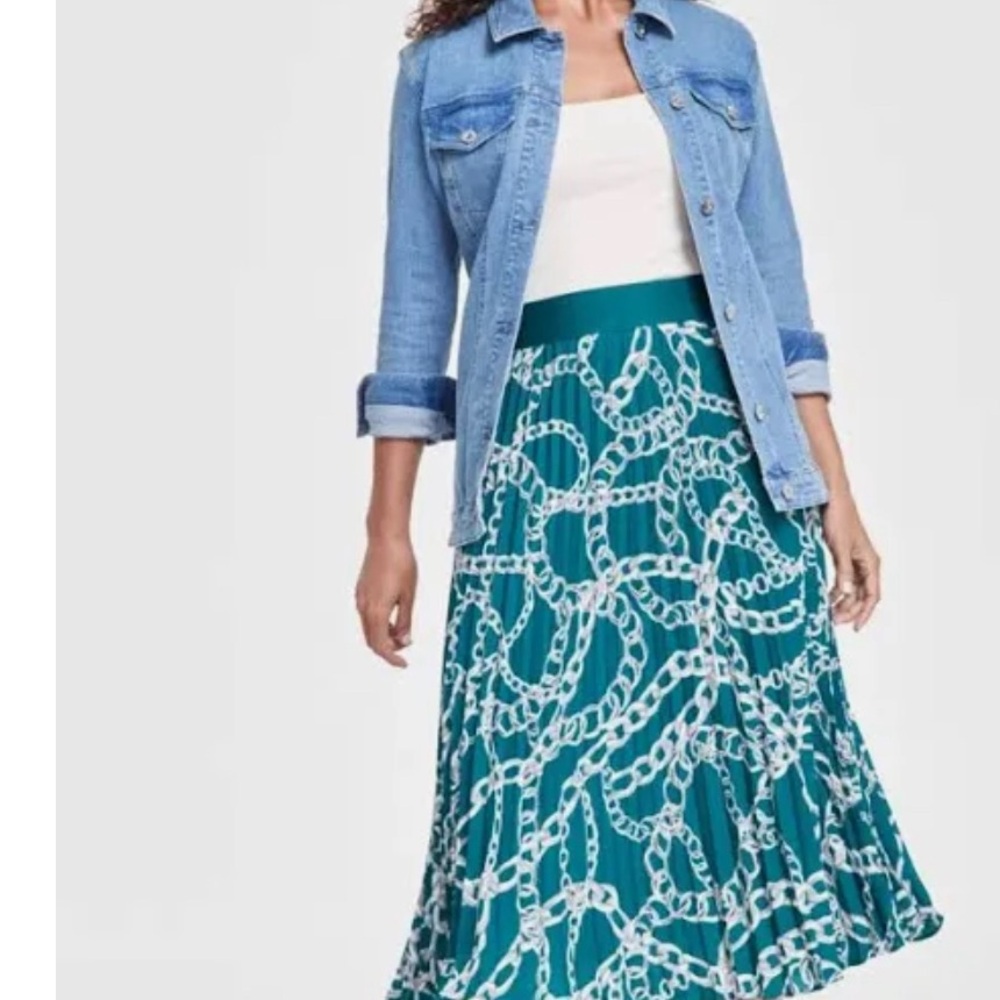 INC International Concepts Green💚💚💚 Midi A-Line Skirt Casual